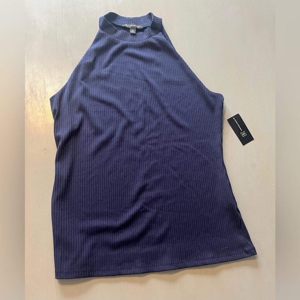 NEW INC International Concepts Dark Blue Ribbed Tank Top. Size XL